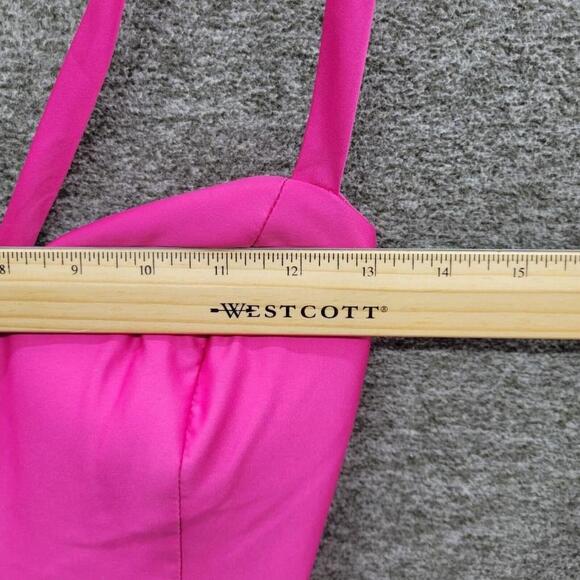 Blondie Nites Juniors Size 5 Hot Pink Lace Up Back Fit & Flare Mini Dress NWT - Picture 7 of 12